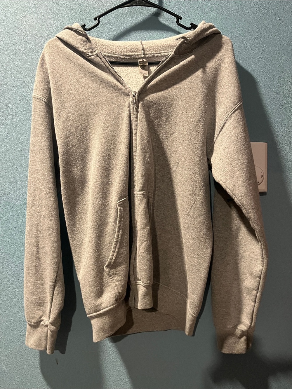 Classic Grey Men's Zip Hoodie Sweatshirt